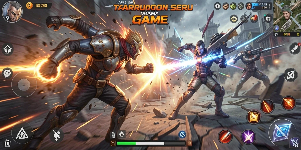 Screenshot gameplay API288 menampilkan aksi pertarungan yang mendebarkan.