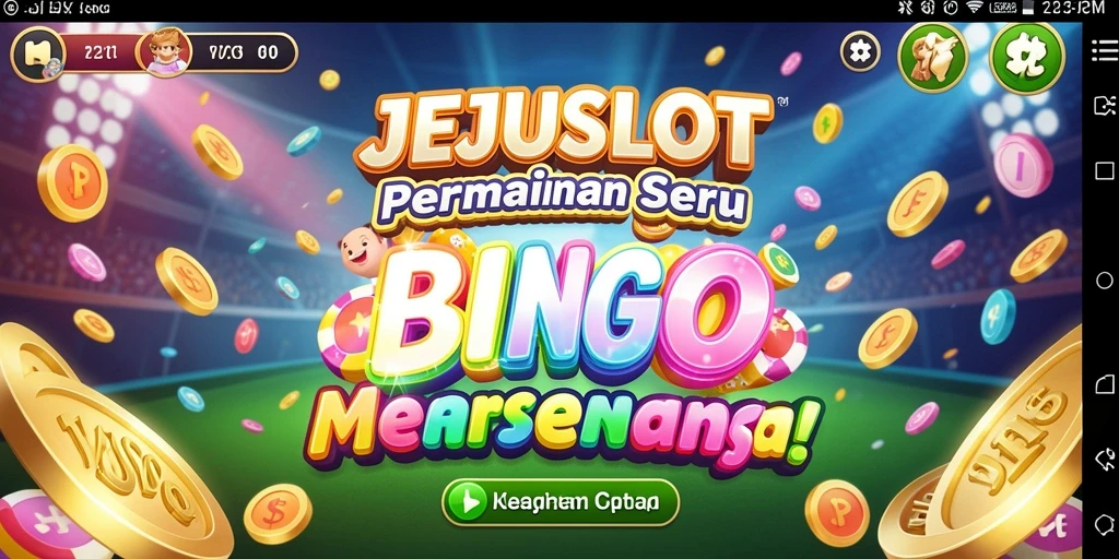 Tampilan gameplay seru dalam JEJUSLOT yang penuh warna.