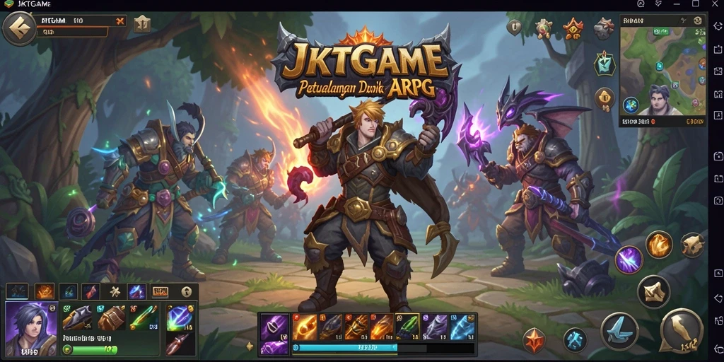 Tampilan gameplay dinamis JKTGAME dengan aksi pertarungan yang menegangkan.