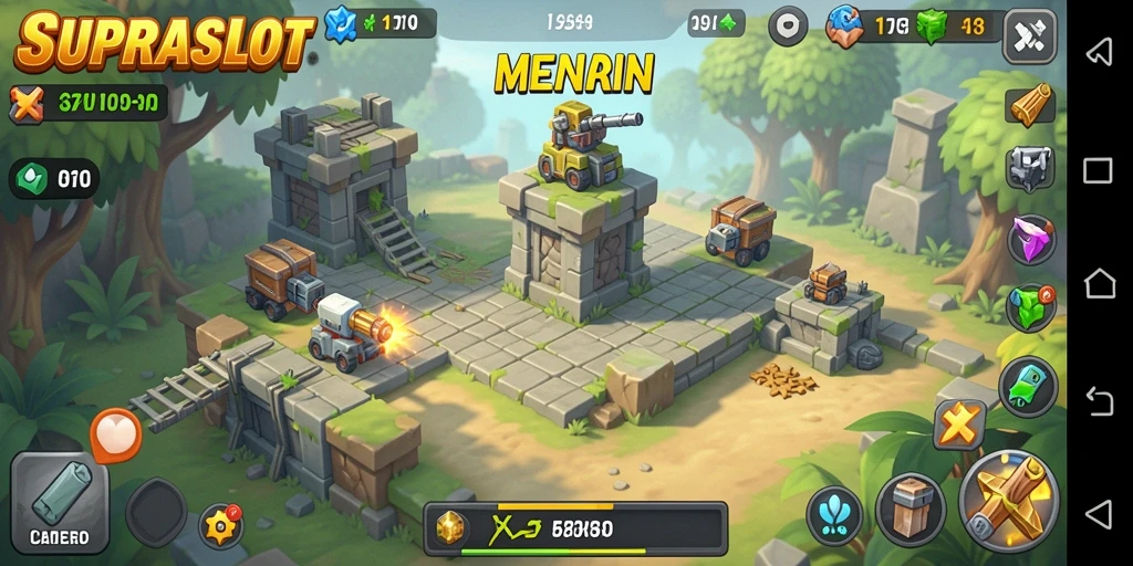 Gameplay seru dari SUPRASLOT dalam pertahanan menara.